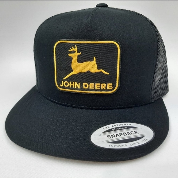 John Deere JD Tractors Farm Machinery Retro Vintage Style Patch Trucker Hat Cap - Picture 3 of 5